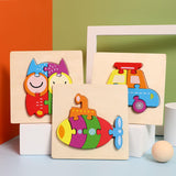 Maxbell Wooden Jigsaw Puzzle Stem Brain Teasers Puzzle Kindergarten Color Perception Excavator