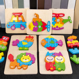 Maxbell Wooden Jigsaw Puzzle Stem Brain Teasers Puzzle Kindergarten Color Perception Excavator