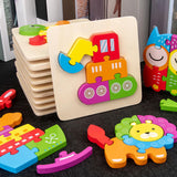 Maxbell Wooden Jigsaw Puzzle Stem Brain Teasers Puzzle Kindergarten Color Perception Excavator
