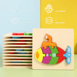 Maxbell Wooden Jigsaw Puzzle Stem Brain Teasers Puzzle Kindergarten Color Perception Excavator