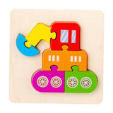 Maxbell Wooden Jigsaw Puzzle Stem Brain Teasers Puzzle Kindergarten Color Perception Excavator