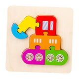 Maxbell Wooden Jigsaw Puzzle Stem Brain Teasers Puzzle Kindergarten Color Perception Excavator