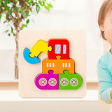 Maxbell Wooden Jigsaw Puzzle Stem Brain Teasers Puzzle Kindergarten Color Perception Excavator
