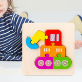 Maxbell Wooden Jigsaw Puzzle Stem Brain Teasers Puzzle Kindergarten Color Perception Excavator
