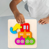 Maxbell Wooden Jigsaw Puzzle Stem Brain Teasers Puzzle Kindergarten Color Perception Excavator