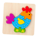 Maxbell Wooden Jigsaw Puzzle Stem Brain Teasers Puzzle Kindergarten Color Perception Chicken