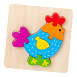 Maxbell Wooden Jigsaw Puzzle Stem Brain Teasers Puzzle Kindergarten Color Perception Chicken