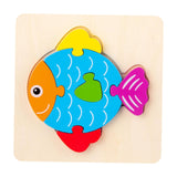 Maxbell Wooden Jigsaw Puzzle Stem Brain Teasers Puzzle Kindergarten Color Perception fish