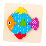 Maxbell Wooden Jigsaw Puzzle Stem Brain Teasers Puzzle Kindergarten Color Perception fish