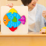 Maxbell Wooden Jigsaw Puzzle Stem Brain Teasers Puzzle Kindergarten Color Perception fish