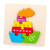 Maxbell Wooden Jigsaw Puzzle Stem Brain Teasers Puzzle Kindergarten Color Perception ship