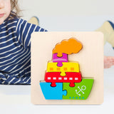 Maxbell Wooden Jigsaw Puzzle Stem Brain Teasers Puzzle Kindergarten Color Perception ship