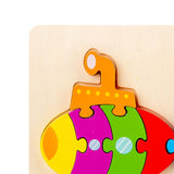 Maxbell Wooden Jigsaw Puzzle Stem Brain Teasers Puzzle Kindergarten Color Perception submarine