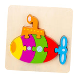 Maxbell Wooden Jigsaw Puzzle Stem Brain Teasers Puzzle Kindergarten Color Perception submarine