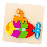 Maxbell Wooden Jigsaw Puzzle Stem Brain Teasers Puzzle Kindergarten Color Perception submarine