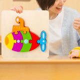 Maxbell Wooden Jigsaw Puzzle Stem Brain Teasers Puzzle Kindergarten Color Perception submarine
