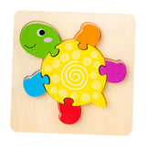 Maxbell Wooden Jigsaw Puzzle Stem Brain Teasers Puzzle Kindergarten Color Perception turtle