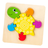Maxbell Wooden Jigsaw Puzzle Stem Brain Teasers Puzzle Kindergarten Color Perception turtle