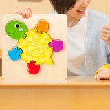 Maxbell Wooden Jigsaw Puzzle Stem Brain Teasers Puzzle Kindergarten Color Perception turtle