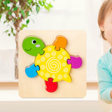 Maxbell Wooden Jigsaw Puzzle Stem Brain Teasers Puzzle Kindergarten Color Perception turtle
