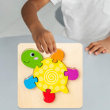 Maxbell Wooden Jigsaw Puzzle Stem Brain Teasers Puzzle Kindergarten Color Perception turtle