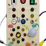 Maxbell Montessori Busy Board Kids Activity Sensory Board Toy for Girls Boys Age 3 + Dinosaur