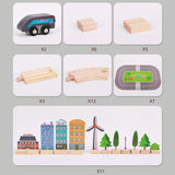 Maxbell Wooden Wooden Train and Track Sets Interactive Kid Toy for Boys 4~7 Children