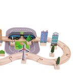 Maxbell Wooden Wooden Train and Track Sets Interactive Kid Toy for Boys 4~7 Children
