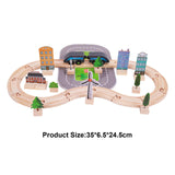 Maxbell Wooden Wooden Train and Track Sets Interactive Kid Toy for Boys 4~7 Children