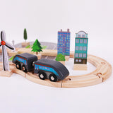 Maxbell Wooden Wooden Train and Track Sets Interactive Kid Toy for Boys 4~7 Children