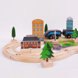 Maxbell Wooden Wooden Train and Track Sets Interactive Kid Toy for Boys 4~7 Children