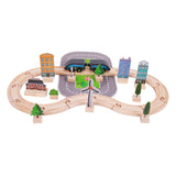 Maxbell Wooden Wooden Train and Track Sets Interactive Kid Toy for Boys 4~7 Children