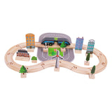 Maxbell Wooden Wooden Train and Track Sets Interactive Kid Toy for Boys 4~7 Children