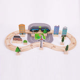 Maxbell Wooden Wooden Train and Track Sets Interactive Kid Toy for Boys 4~7 Children
