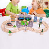 Maxbell Wooden Wooden Train and Track Sets Interactive Kid Toy for Boys 4~7 Children
