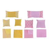 Maxbell 18" Doll Bedding Gift Set Miniature Kids Pretend Toy with Quilt Cover Pillow Yellow