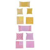 Maxbell 18" Doll Bedding Gift Set Miniature Kids Pretend Toy with Quilt Cover Pillow Yellow
