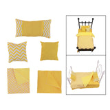 Maxbell 18" Doll Bedding Gift Set Miniature Kids Pretend Toy with Quilt Cover Pillow Yellow