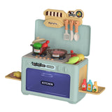 Maxbell Kids Microwave Toy Pretend Cooking Playset for Indoor Party Favor Restaurant Green