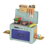 Maxbell Kids Microwave Toy Pretend Cooking Playset for Indoor Party Favor Restaurant Green