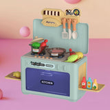 Maxbell Kids Microwave Toy Pretend Cooking Playset for Indoor Party Favor Restaurant Green