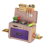 Maxbell Kids Microwave Toy Pretend Cooking Playset for Indoor Party Favor Restaurant red