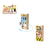 Maxbell Montessori LED Busy Board Wooden Sensory Board for Toddlers 1-3 Travel Kids