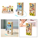 Maxbell Montessori LED Busy Board Wooden Sensory Board for Toddlers 1-3 Travel Kids