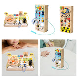 Maxbell Montessori LED Busy Board Wooden Sensory Board for Toddlers 1-3 Travel Kids
