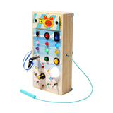Maxbell Montessori LED Busy Board Wooden Sensory Board for Toddlers 1-3 Travel Kids