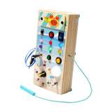 Maxbell Montessori LED Busy Board Wooden Sensory Board for Toddlers 1-3 Travel Kids