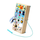 Maxbell Montessori LED Busy Board Wooden Sensory Board for Toddlers 1-3 Travel Kids