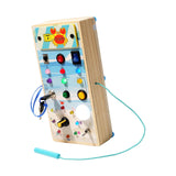 Maxbell Montessori LED Busy Board Wooden Sensory Board for Toddlers 1-3 Travel Kids