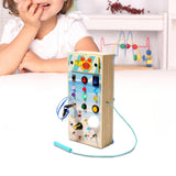 Maxbell Montessori LED Busy Board Wooden Sensory Board for Toddlers 1-3 Travel Kids